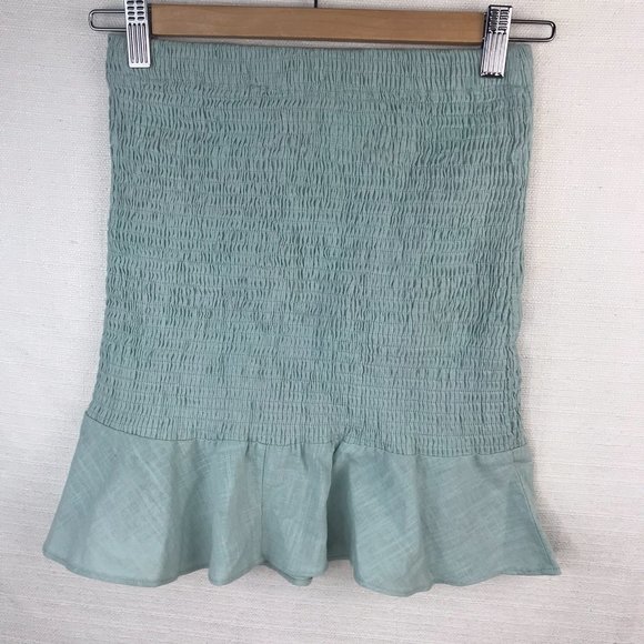 O.Vianca Blue Ruched Mini Skirt - Picture 5 of 5